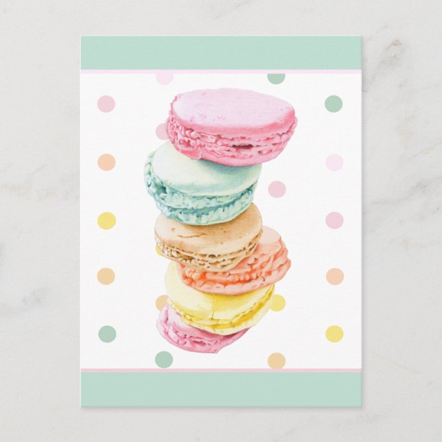 Macarons-Punkte Postkarte (Vorderseite)