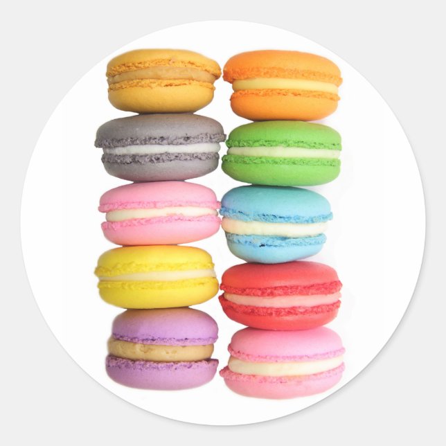 Macarons Runder Aufkleber (Vorderseite)