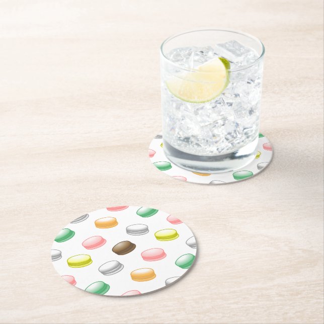 Macarons Sweet 16 Runder Pappuntersetzer (Vor Ort)