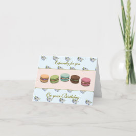 Macarons und Blume Elegante Geburtstagskarte Karte