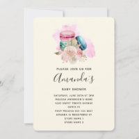 Macarons und Blume Watercolor Baby SHower