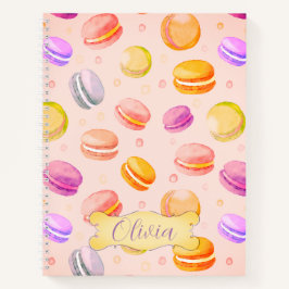 Macarons Watercolor Personalisiert-Notebook Notizbuch