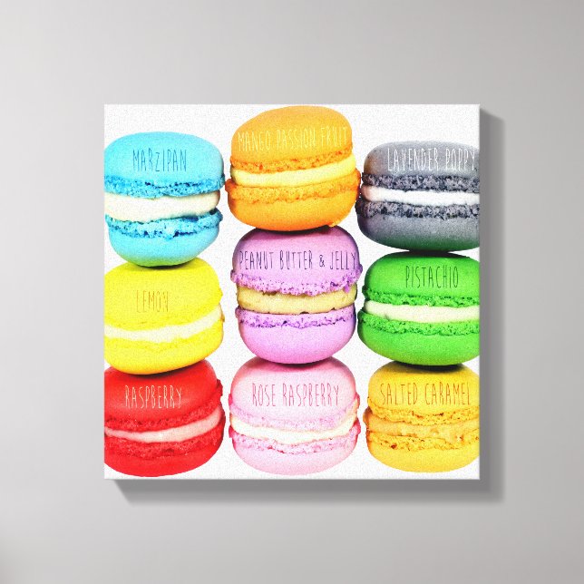 Macarons Wrapped Canvas Leinwanddruck (Vorderseite)