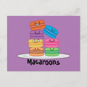Macaroon Macaroons Cookie Französischer Süßspeise Postkarte