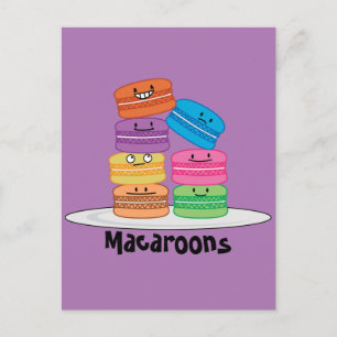 Macaroon Macaroons Cookie Französischer Süßspeise Postkarte