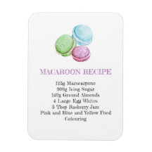 MACAROON RECIPE KÜCHE FLEXIBLER KÜHLSCHRANKMAGNET