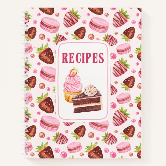 Macaroons Cake Cupcake Desserts Rezepte Notizbuch (Vorderseite)