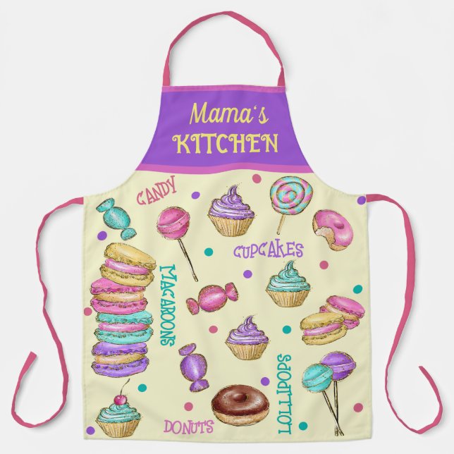 Macaroons Cupcakes Lollipops and Donuts Apron Schürze (Vorderseite)