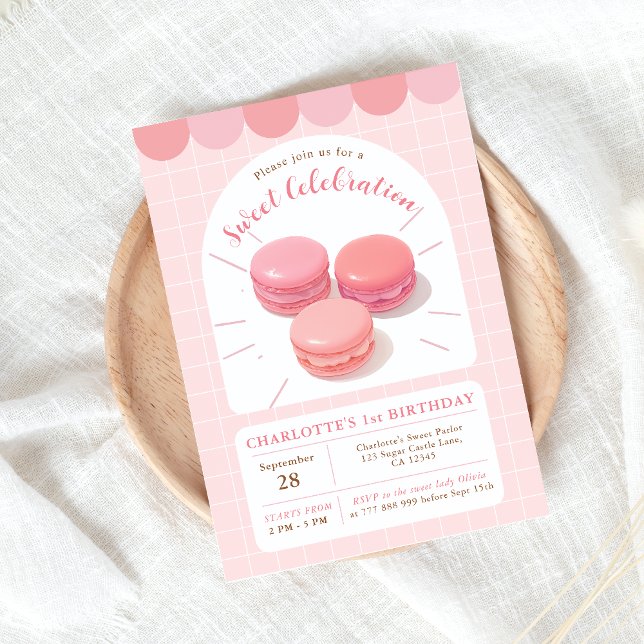 Macaroons Sweet Shop Geburtstag Einladung (Von Creator hochgeladen)