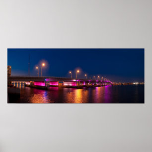MacArthur Causeway am Abend - Poster