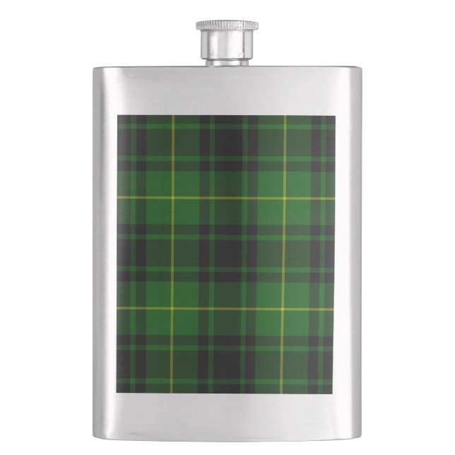 MacArthur-Tartan grüner Karo Flachmann (Vorderseite)