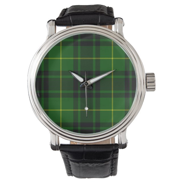 MacArthur Tartgrün kariert Armbanduhr (Vorderseite)