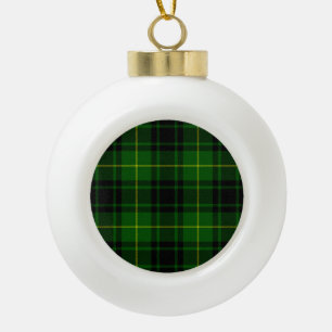 MacArthur Tartgrün kariert Keramik Kugel-Ornament