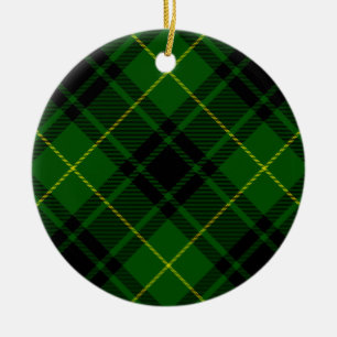 MacArthur Tartgrün kariert Keramik Ornament