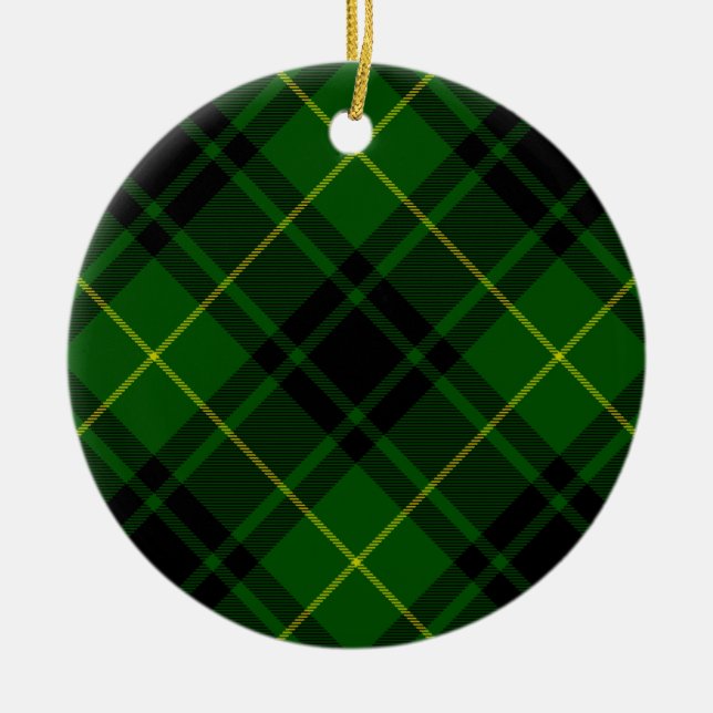 MacArthur Tartgrün kariert Keramik Ornament (Vorne)