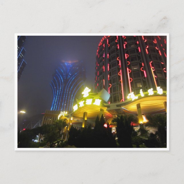 Macau Casino-Lichter Postkarte (Vorderseite)