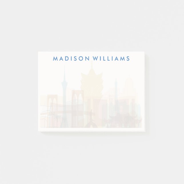 Macau, China| City Skyline Post-it Klebezettel (Vorderseite)