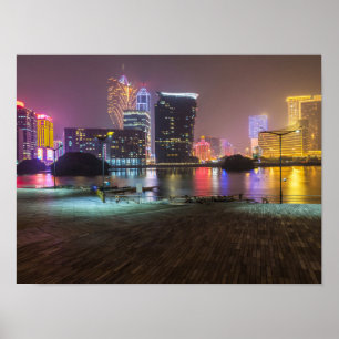 Macau China Skyline Panorama Poster