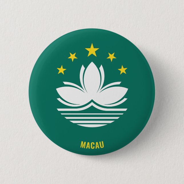 Macau Flag Charming Patriotic Button (Vorderseite)