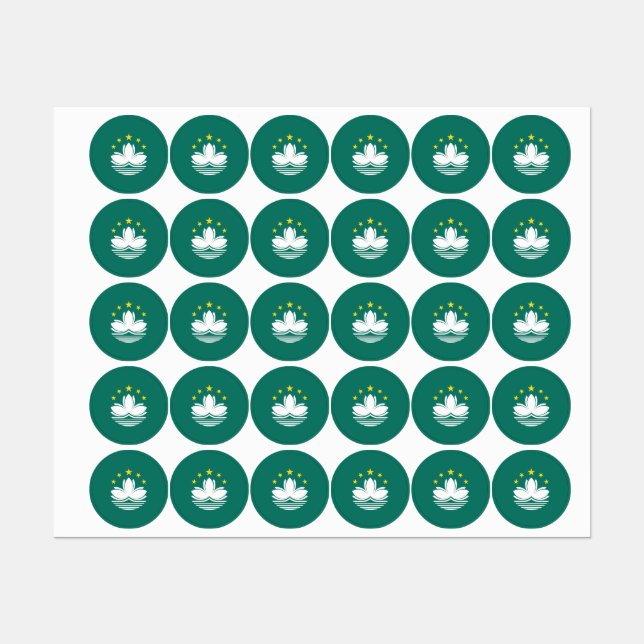 Macau-Flagge Etiketten (Blatt)