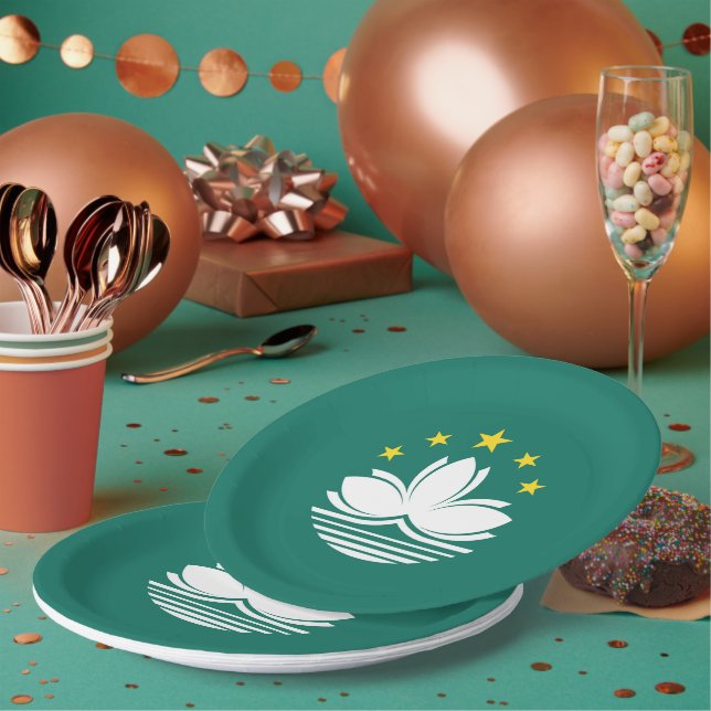 Macau-Flagge Pappteller (Multi)