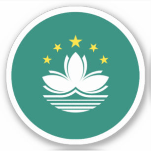 Macau-Flagge Rund Sticker