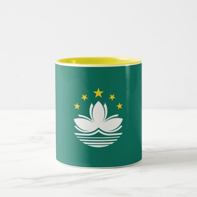 Macau-Flagge Zweifarbige Tasse (Mittel)