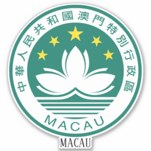 Macau National Coat of Arms Patriotic Aufkleber
