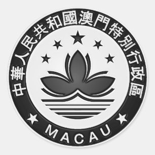 Macau Round Emblem Runder Aufkleber