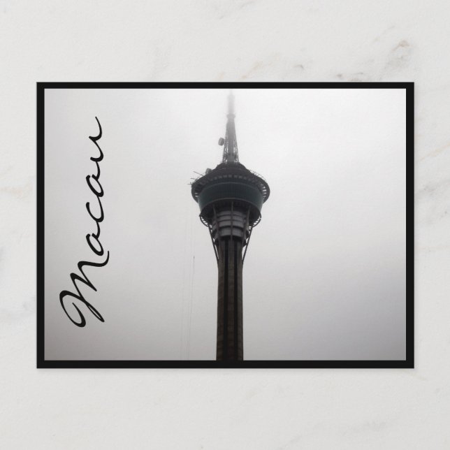 Macau Tower top grau Postkarte (Vorderseite)