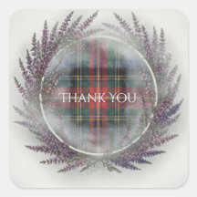 MacAulay Tartan Heather Hochzeitsquadrat-Aufkleber