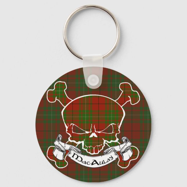 MacAulay Tartan Skull Schlüsselanhänger (Vorderseite)