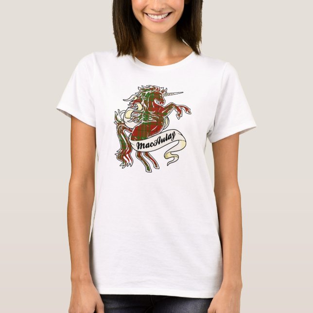 MacAulay Tartan Unicorn T-Shirt (Vorderseite)