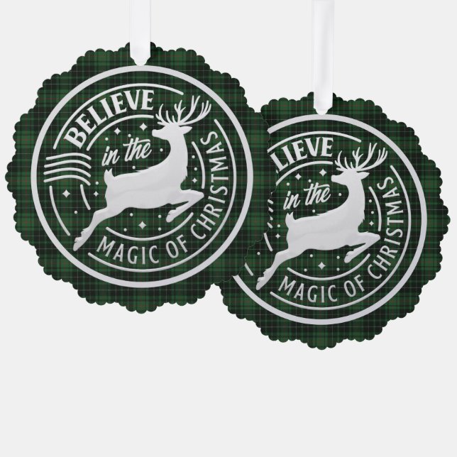 MacAuley Jagd Ancient Scottish Tartan Weihnachten Ornament Karte (Vorderseite/Rückseite)
