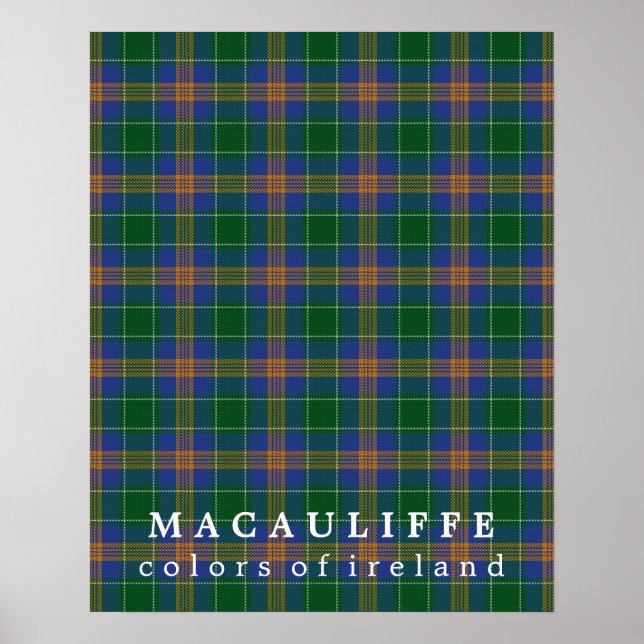 MacAuliffe Tartan Colors of Ireland Poster (Vorne)