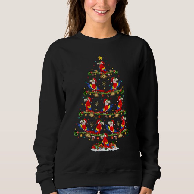 Macaw Bird   Lights Xmas Santa Macaw Christmas Tre Sweatshirt (Vorderseite)
