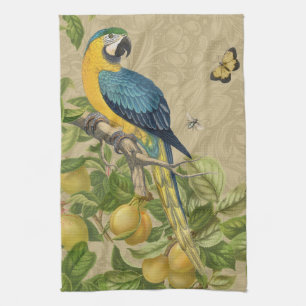 Macaw Blue Yellow Tropical Dschungel Antique Geschirrtuch