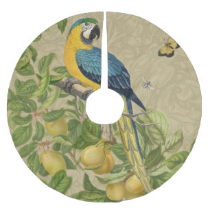 Macaw Blue Yellow Tropical Dschungel Antique Polyester Weihnachtsbaumdecke