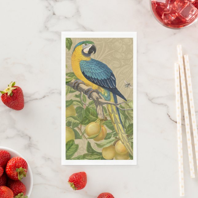 Macaw Blue Yellow Tropical Dschungel Antique Serviette (Beispiel)