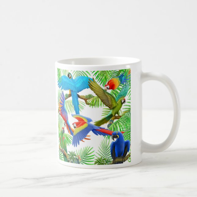 Macaw-Dschungel-Tasse Kaffeetasse (Rechts)