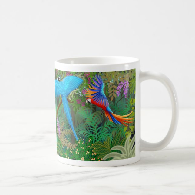Macaw-Dschungel-Tasse Kaffeetasse (Rechts)