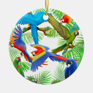 Macaw-Dschungel-Verzierung Keramikornament