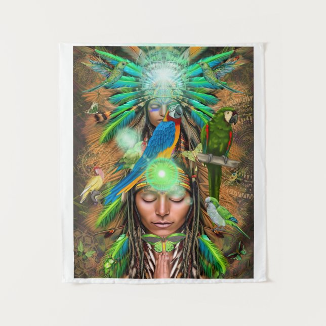 Macaw Gods Wandteppich (Vorderseite)