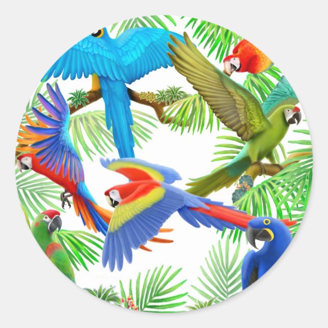 Macaw Jungle Sticker (Vorderseite)