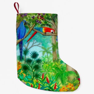 Macaw-Papageien-Dschungel-WeihnachtsStrumpf Kleiner Weihnachtsstrumpf