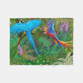 Macaw-Papageien in der Dschungel-Fleece-Decke Fleecedecke