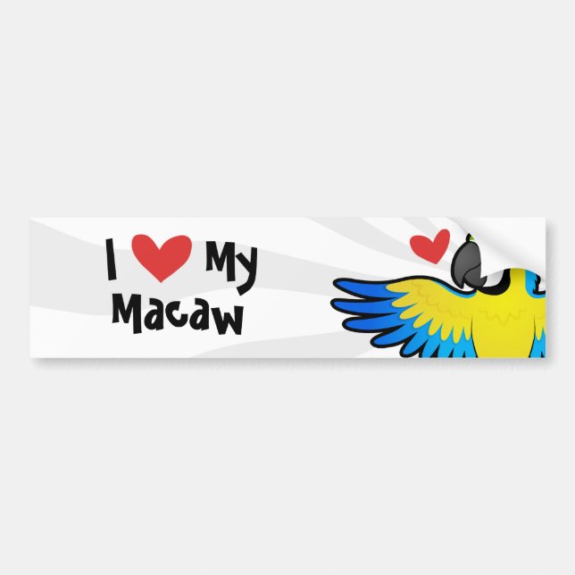 Macaw-/Papageien-Liebe Autoaufkleber (Vorne)