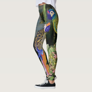 Macaw-Papageien-Vogel-Blume ganz über Leggings