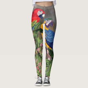 Macaw-Papageien-Vogel-Blume ganz über Leggings
