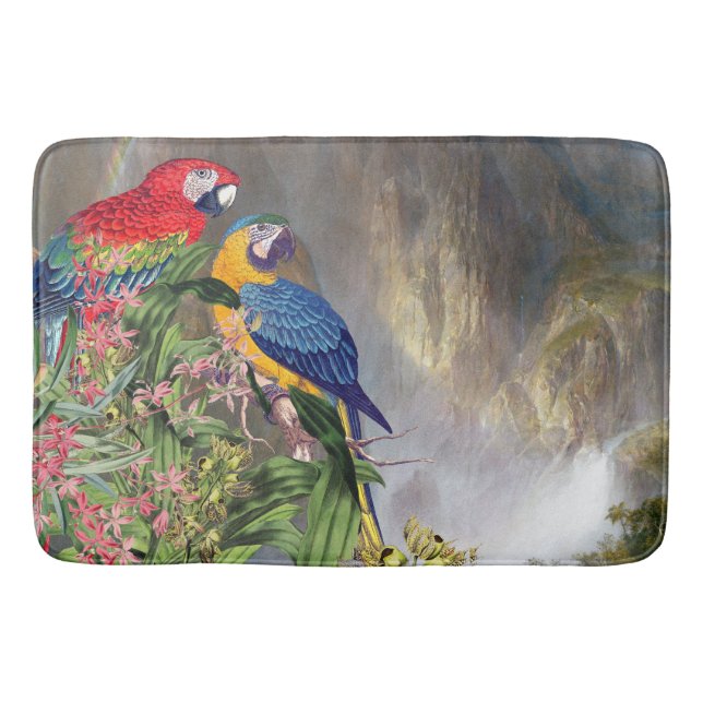 Macaw-Papageien-Vogel-Tier-Wasserfall-Badematte Badematte (Vorderseite)